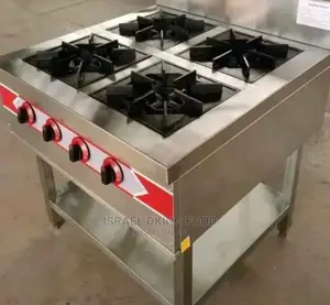 4 Burner Industrial Gas Standing Stainless Steel Cooker