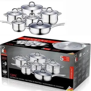 Renberg Alexander Jumbo Cookware Set With Lid Silver, 12 Pcs