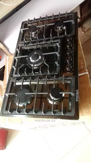 5 Burner Stainless Steel Black Phima Cooker Hob Available