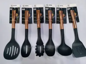 Gold Colour Handle Non-Stick Spoon Set
