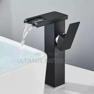 Black Fountain Basin Mixer Tap With Led