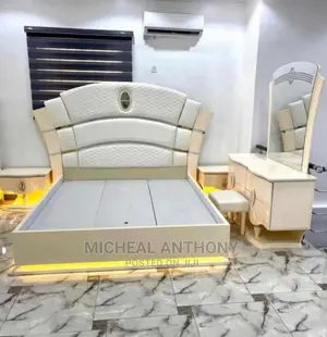 Executive Design Bed With Dressing Mirror and Two Bed Side
