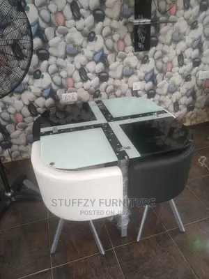 Tovic Unique Glass Restaurant Tables With 4 Chairs