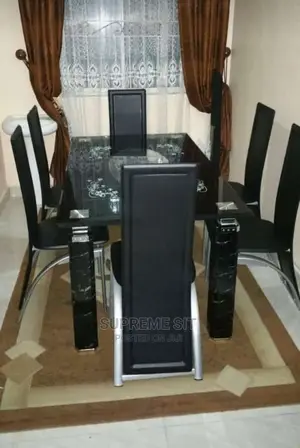 Complete Set of Glass Dinning by 6 Chairs