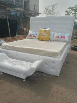 Modern 6 X 6 High Back Rest Padded Bedframe.