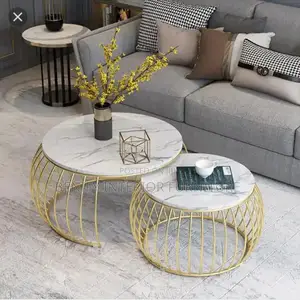 Modern Marble Center Table With Side Stool