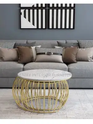 Modern Marble Center Table With Side Stool