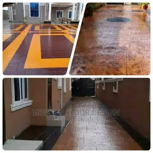Red Brick Modern Stamps Floor