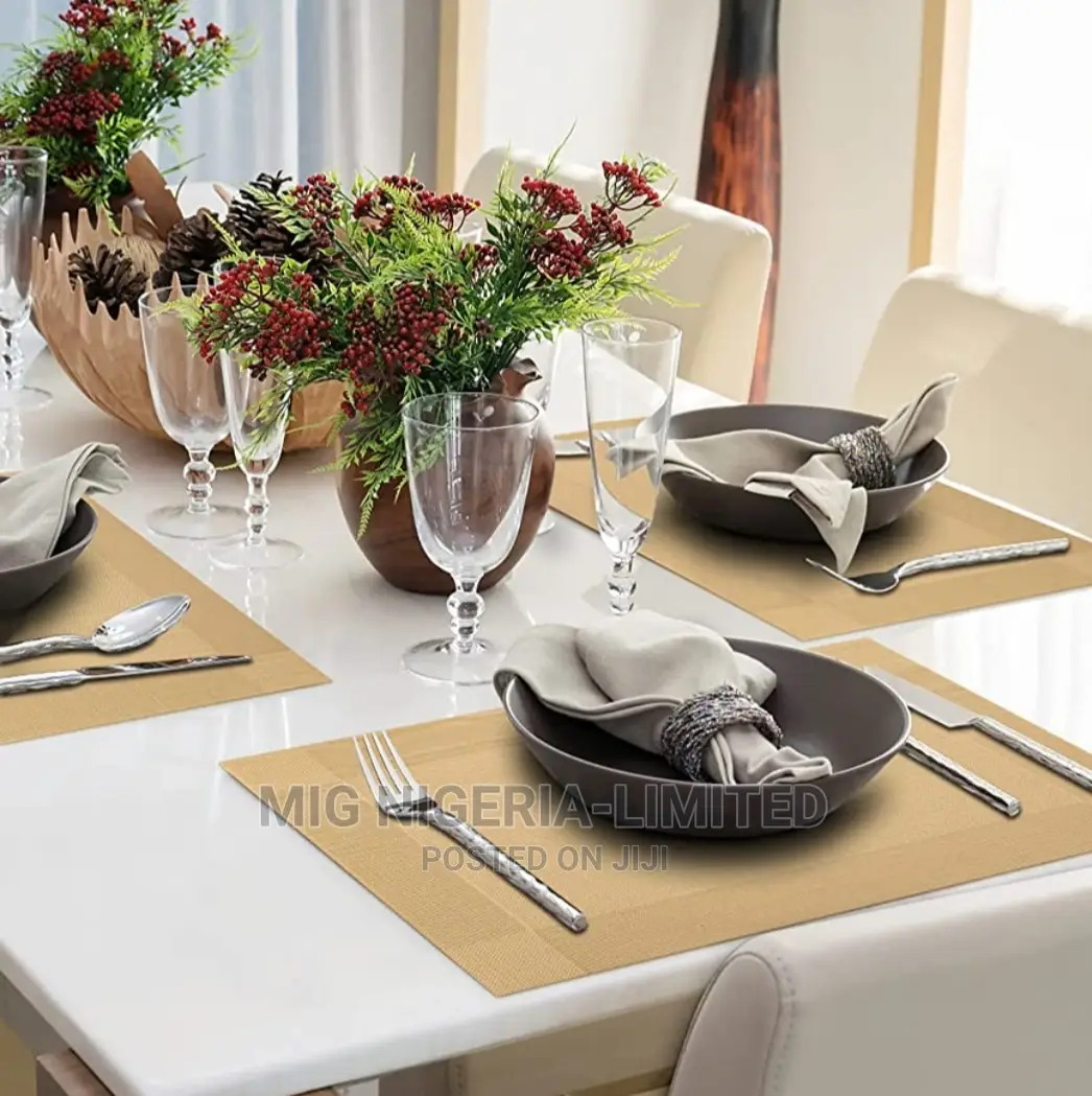 Gold Dining Mat Place Mat 30cmx45cm 6pcs