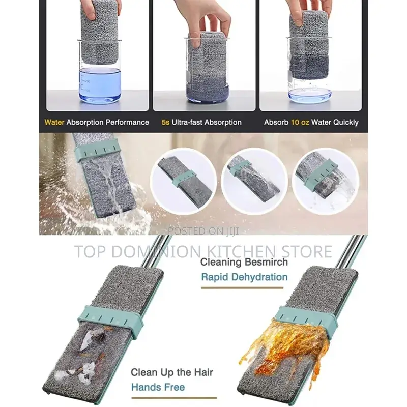 Microfiber Flat Mop Hand Free Squeeze