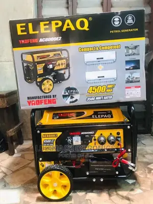 Brand New Elepaq Yaofeng 4.5kva Generator/Key Starting/Yelow