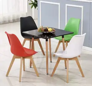 Italian Wooden Leg Dining Table and Chairs