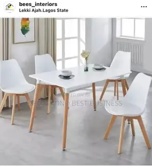 Wooden Legs Dining Table and Chairs