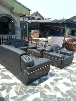 Modern 7 Seater Living Room Leather Fabric Sofa Chair.