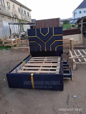 Padded Bedframe With Under Hiding Cord Bord