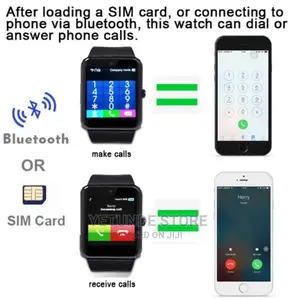 Bluetooth Smartwatch With Camera - Sim Memory Card Slots
