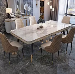 Quality Royal Marble Dining Set by 6