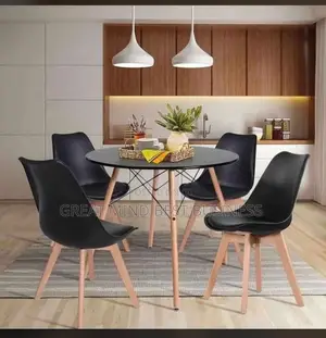 Wooden Legs Dining Table and Chairs