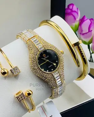 Lookworld Iced Female Watch and Bracelets Set