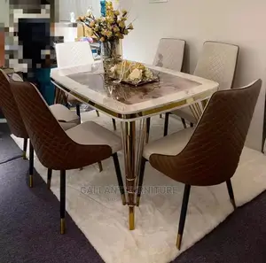 Quality Royal Marble Dining Table Set by 4