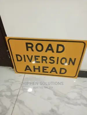 Portable Divided Highway Ahead Warning
