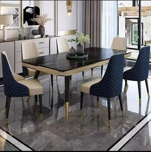 Dinning Marble Set With Six Chairs.