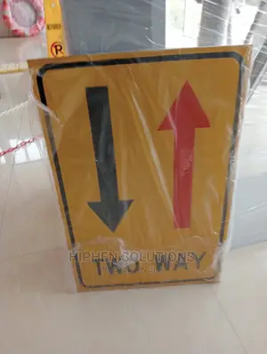 Two Way Road Traffic Sign Warning Sign