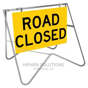 Portable Road Ahead Closed Sign