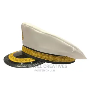 Boat Ship Sailor Captain Pirates Cap (White, Black)