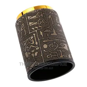 5pc Dice Set With Egyptian Leather Cup or Plastic Ludo Dice