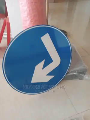 Turn Right Road Ahead Warning Sign