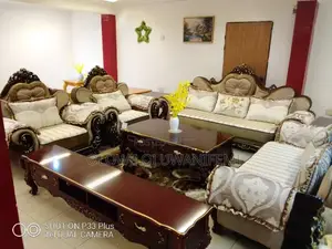 Elegant 7 Seater Living Room Fabric Made Royal Sofa Chair.