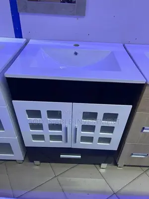 White Black Cabinet Basin