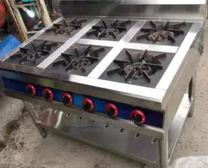 6 Burner Industrial Quality Stainless Steel Gas Cooker