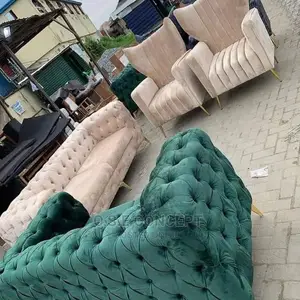 Luxurious 7 Seater Living Room Fabric Made Sofa Chair Set.