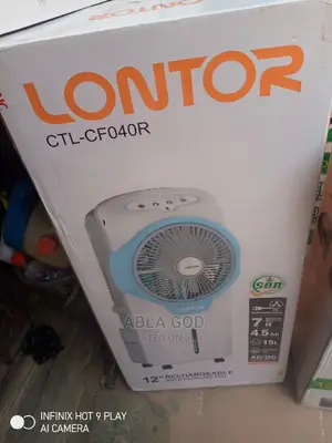LONTOR 12 Inches Rechargeable Water Cooling Fan