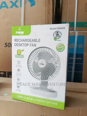 Standard Iwin Rechargeable Desktop Fan With 12months Warrnty