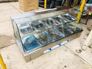 Solid Food Display Warmer/5 Plates Up And Down Bain Marie