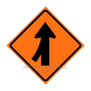 Yellow Merge Sign