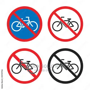 Traffic No Cycling Road Sign