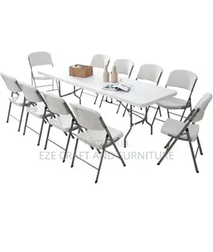 10 Seaters Banquet Plastic Foldable Table and Chairs