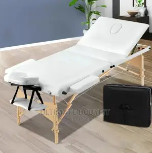 Brand New 3fold Wooden Leg White Massage Bed