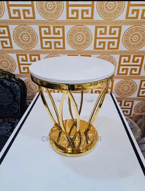 Classic Marble Side Gold Stool