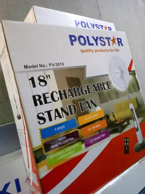 Powerful Polystar 18'' Rechargeable Stand Fan