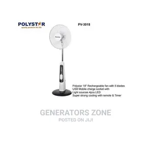 Polystar 18'' Stand Fan Rechargeable
