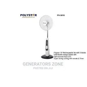 Pv-3018 18'' Rechargeable Polystar Adjustable Standing Fan