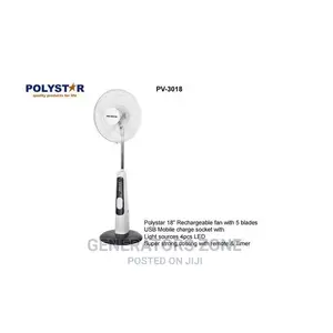 Polystar 18" Rechargeable Fan With Remote Control - Pv-3018