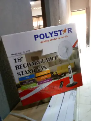 Polystar Remote Control Rechargeable 18'' Stand Fan