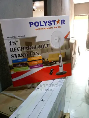 Polystar Rechargeable 18" Stand Fan + Charge Port