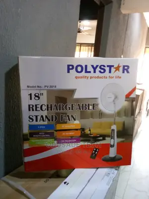 Brand New Polystar 18" Rechargeable Standing Fan (18 Inches)